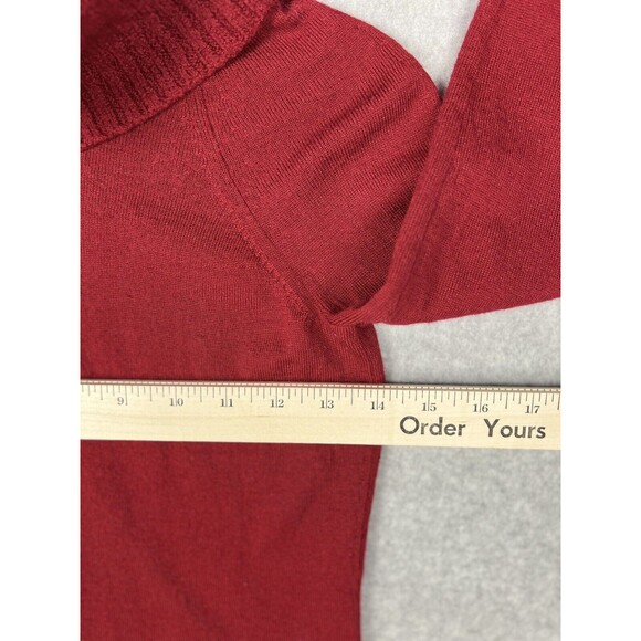 Ann Taylor Red Merino Wool Turtleneck Sweater Womens XS Ribbed Knit Fitted - Picture 9 of 14